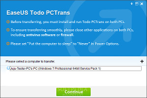 Showing the interface in EaseUS Todo PCTrans